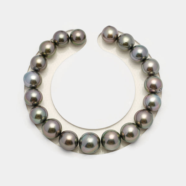 19pcs Olive Green 9-11mm - SR/NR AAA/AA Quality Tahitian Pearl Bracelet BR2216 OR10