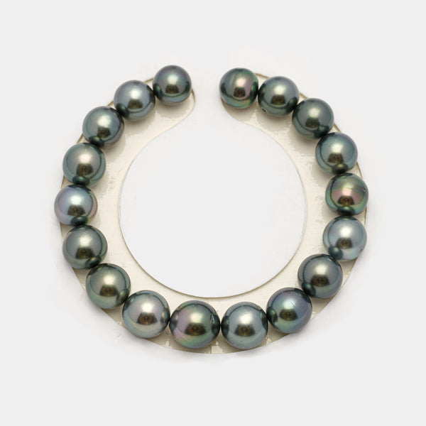 18pcs Blue 9-11mm - SR/NR AAA/AA Quality Tahitian Pearl Bracelet BR2226 OR10