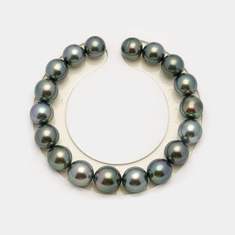 18pcs Blue 9-11mm - SR/NR AAA/AA Quality Tahitian Pearl Bracelet BR2226 OR10