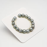 16pcs "High Luster" Silver Mix 9-11mm - SBQ AAA/AA Quality Tahitian Pearl Bracelet BR2237 HL3