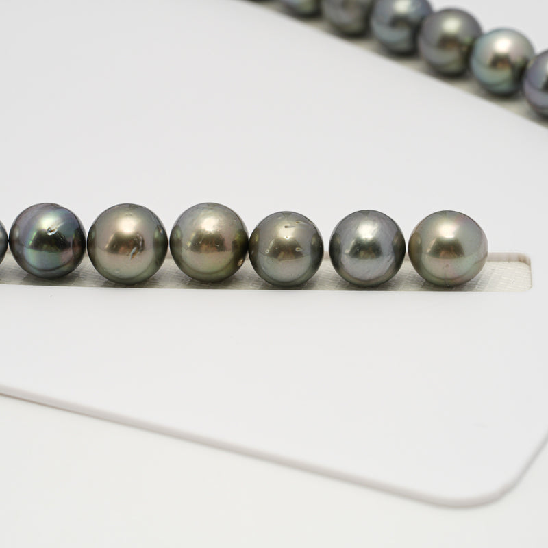 36pcs Light 11-13mm - SR/NR AA/A Quality Tahitian Pearl Necklace NL1627 THMIX3