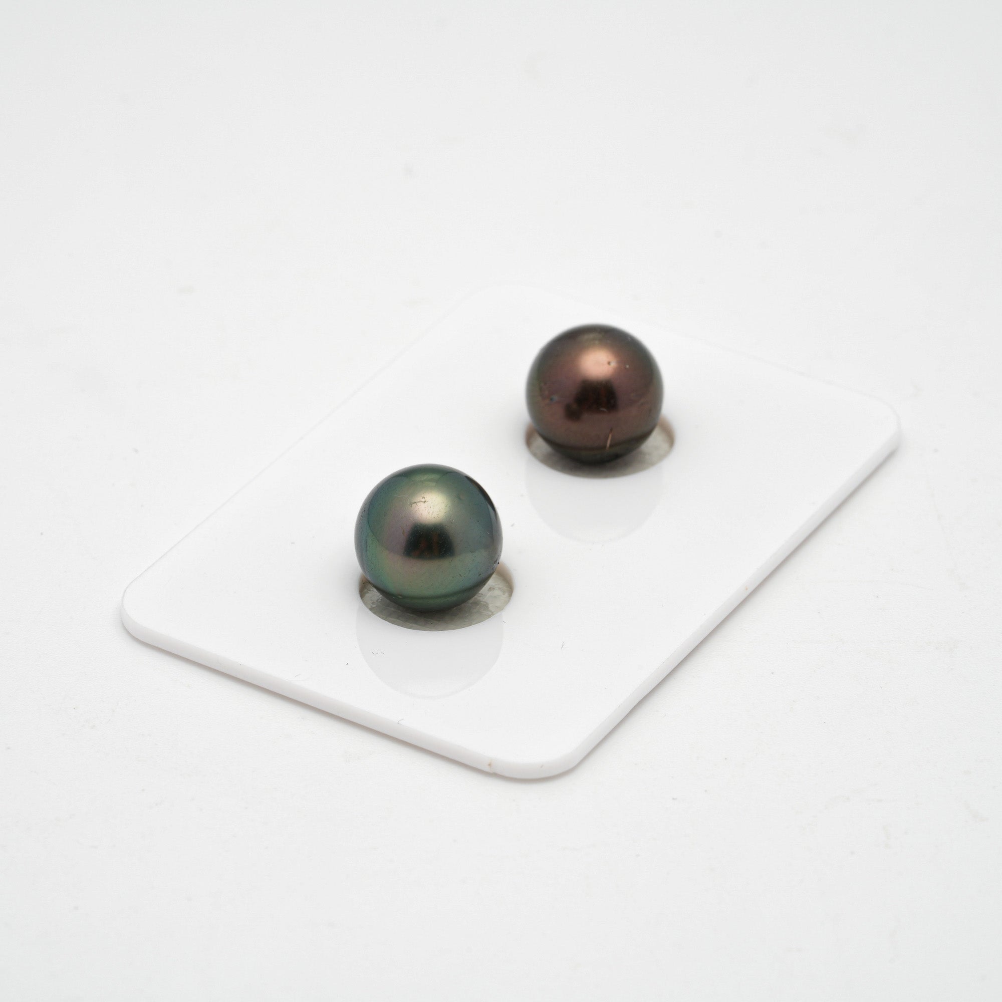 2pcs Multicolor 10.2-10.6mm - SB/NR AA/AAA Quality Tahitian Pearl Pair ER1354 A89