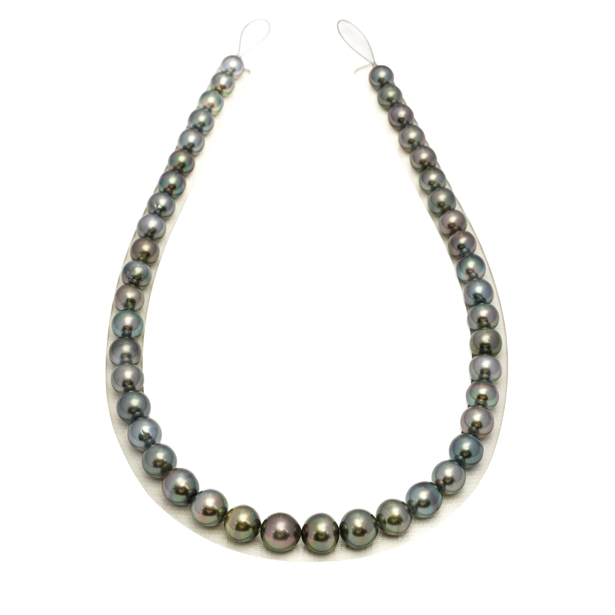 44pcs Green 8-11mm - SR/NR AAA/AA Quality Tahitian Pearl Strands NL1702 WF1
