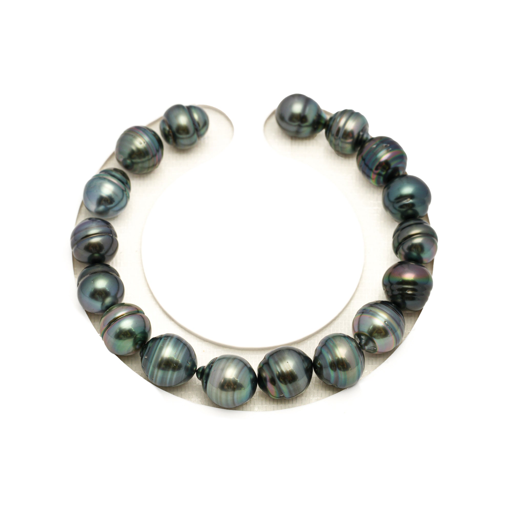 17pcs Dark 9-10mm - CL AAA/AA Quality Tahitian Pearl Bracelet BR2376 TH5