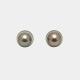 2pcs "High Luster" Green 10.1-10.3mm - RSR AAA/AA Quality Tahitian Pearl Pair ER1422