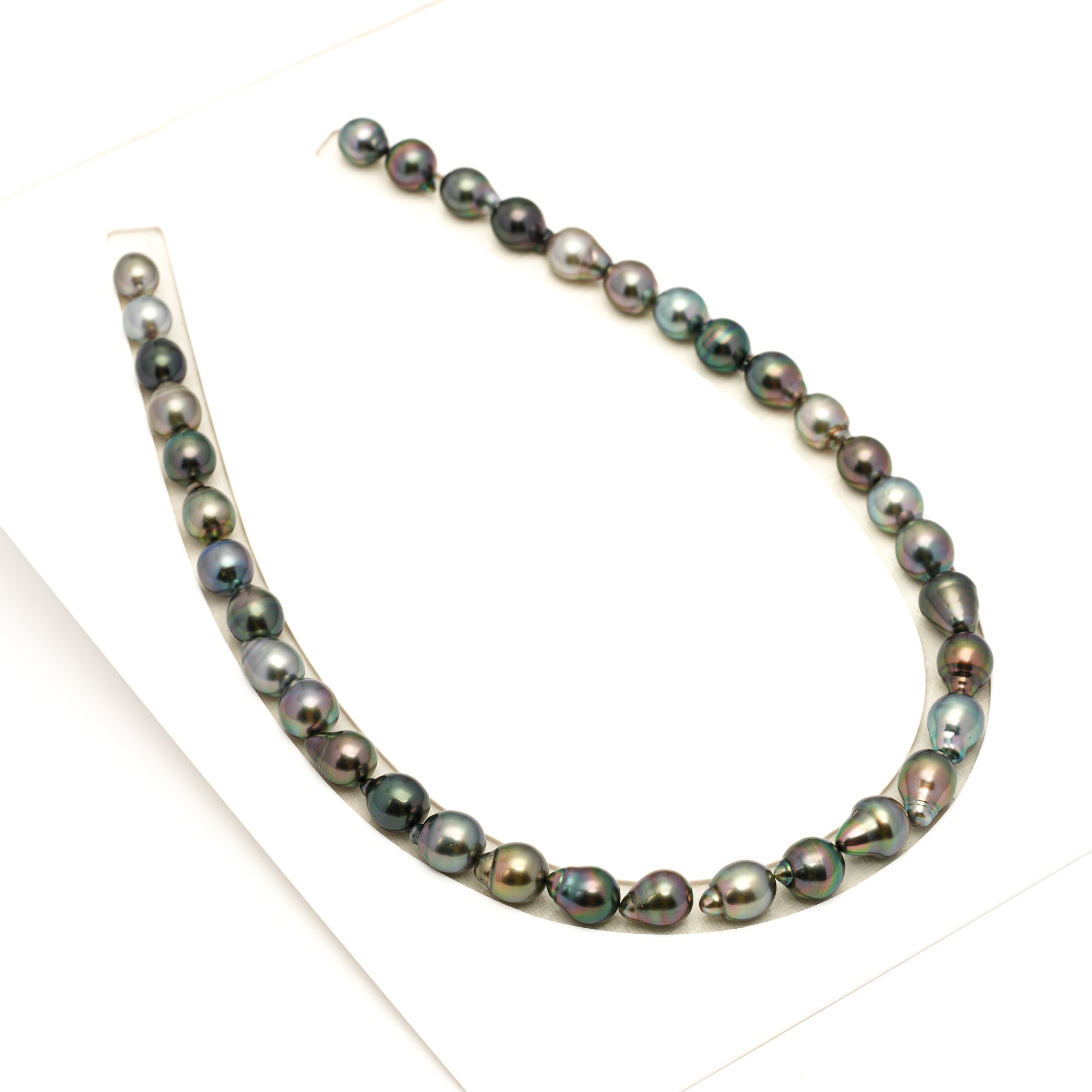 36pcs "High Luster" Multicolor 8-10mm - SB/CL AAA Quality Tahitian Pearl Necklace NL1788 LP2