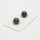 2pcs Dark Green 9-9.1mm - SR AAA Quality Tahitian Pearl Pair ER1529 OR6