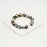 16pcs "High Luster" Multicolor 9-10mm - CL/SB AAA Quality Tahitian Pearl Bracelet BR2211 HL3