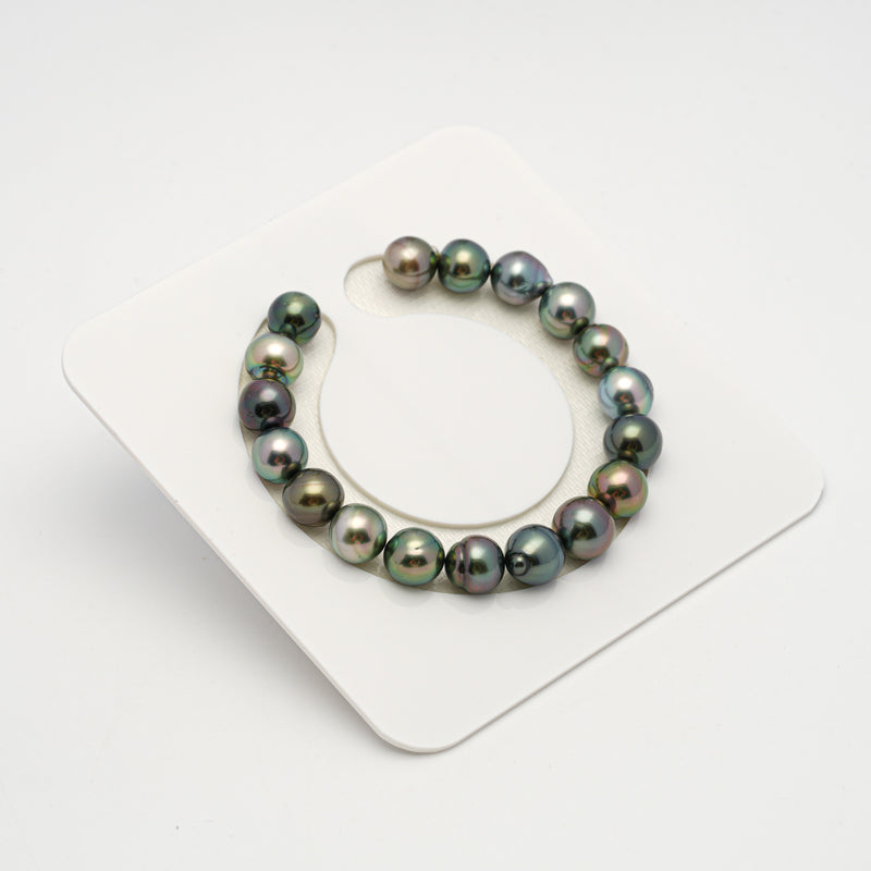 18pcs "High Luster" Multicolor 9-10mm - SB AAA/AA Quality Tahitian Pearl Bracelet BR2195 HL3