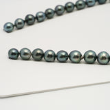 40pcs Blue 8-12mm - SB/NR AAA Quality Tahitian Pearl Necklace NL1587 HL3