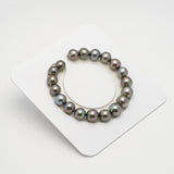 19pcs Olive Green 9-11mm - SR/NR AAA/AA Quality Tahitian Pearl Bracelet BR2216 OR10