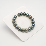 18pcs Blue 9-11mm - SR/NR AAA/AA Quality Tahitian Pearl Bracelet BR2226 OR10