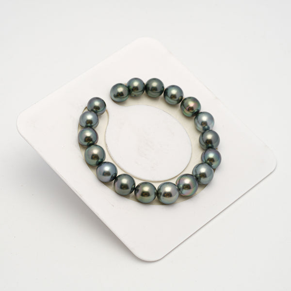 18pcs Blue 9-11mm - SR/NR AAA/AA Quality Tahitian Pearl Bracelet BR2226 OR10