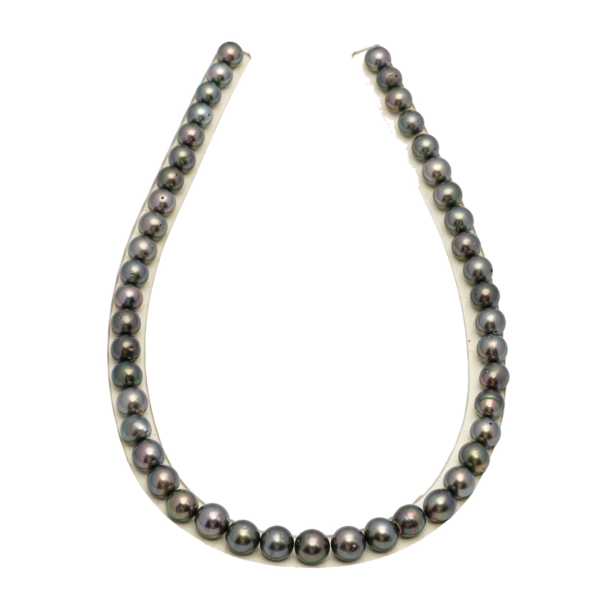 46pcs Green 8-10mm - SB/NR AA Quality Tahitian Pearl Strands NL1578 CMP4