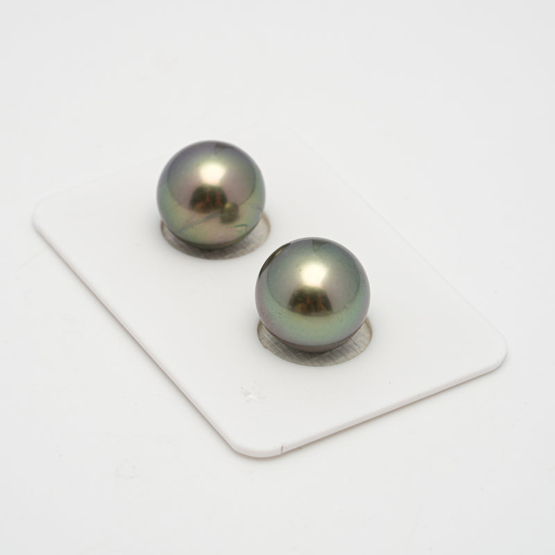 2pcs Light 12-12.2mm - RSR AA/AAA Quality Tahitian Pearl Pair ER1483 TH2