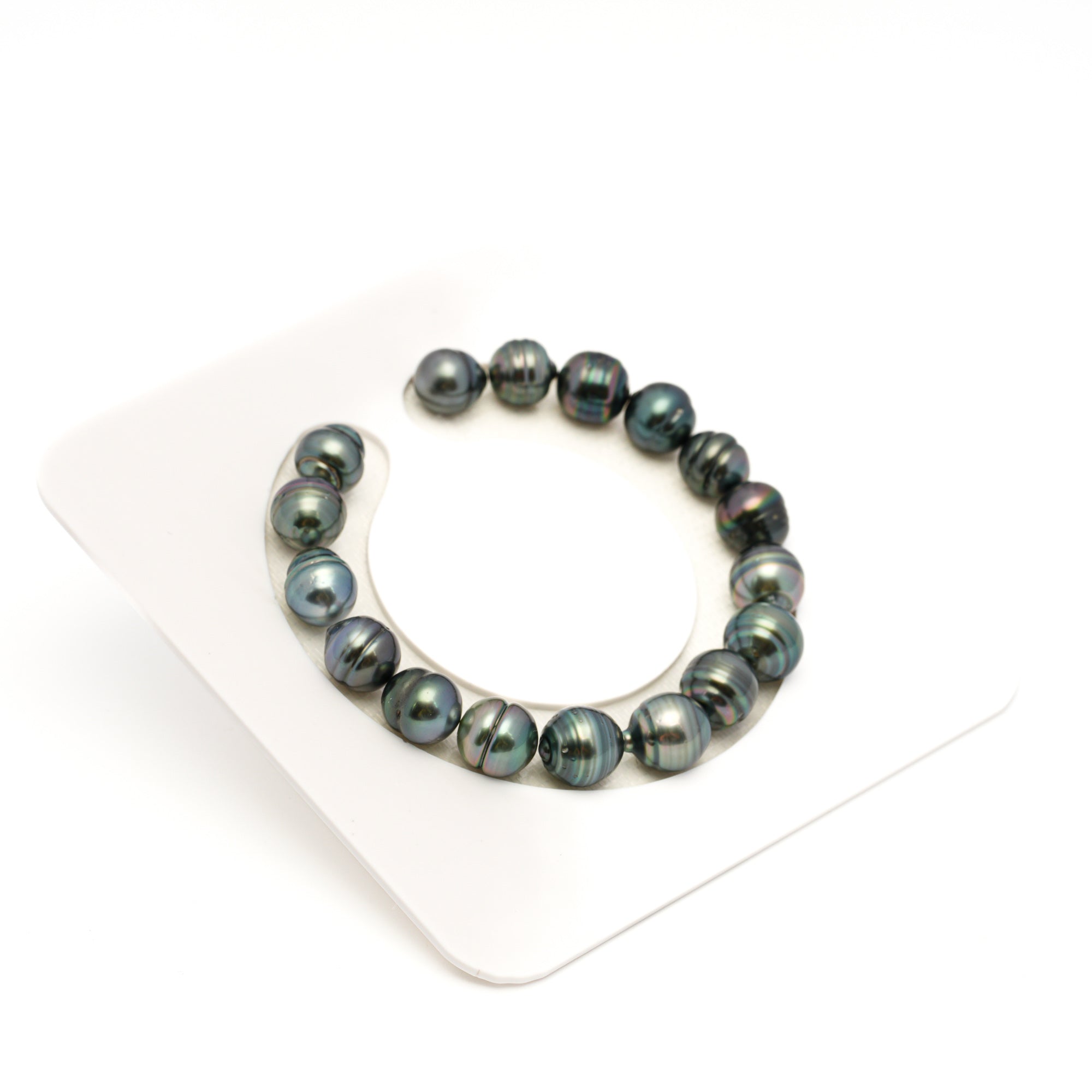 17pcs Dark 9-10mm - CL AAA/AA Quality Tahitian Pearl Bracelet BR2376 TH5