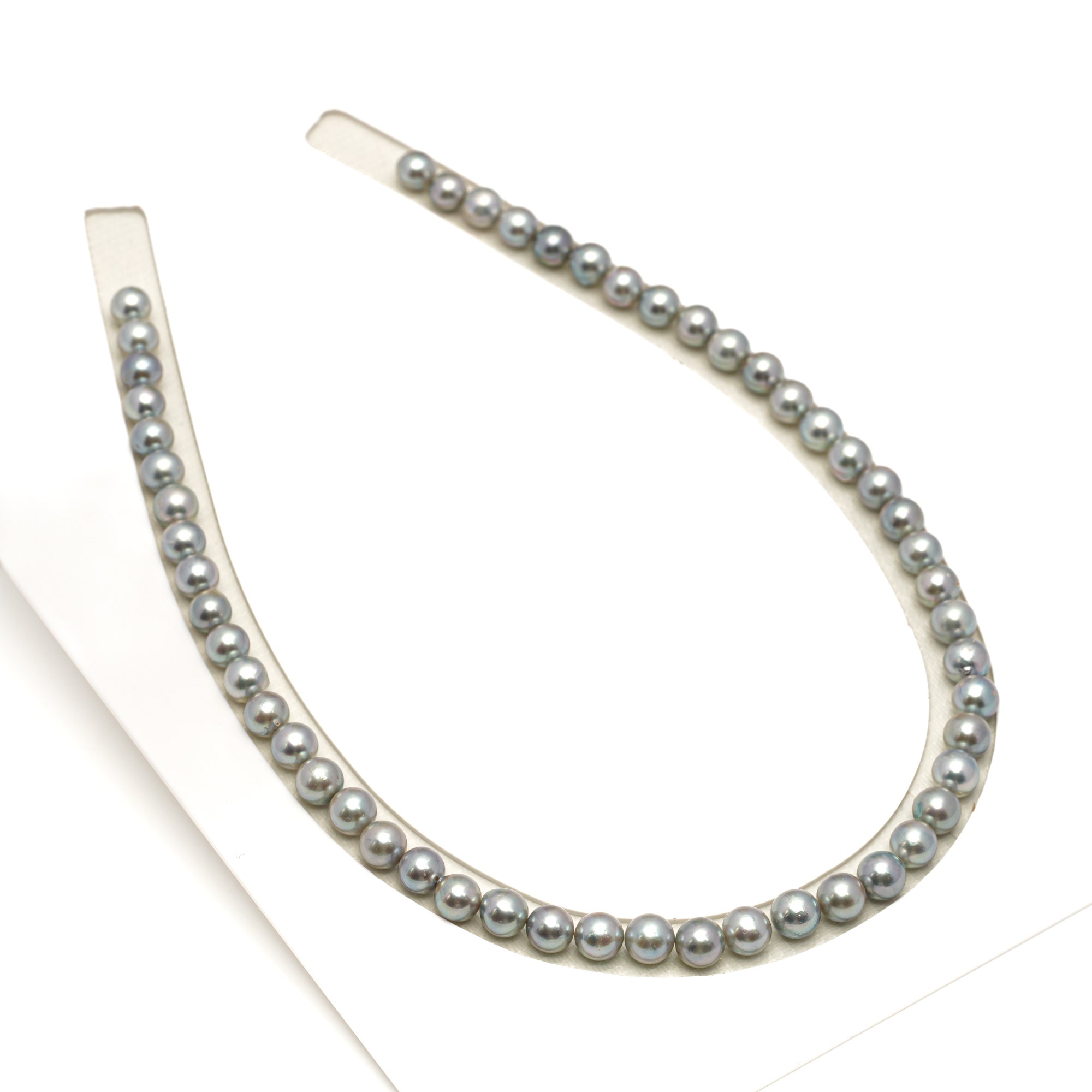 53pcs Akoya Pearl "High Luster" Silver Mix 7-7.9mm - SB/NR AA/A Quality Necklace AKNL1755 CMA1