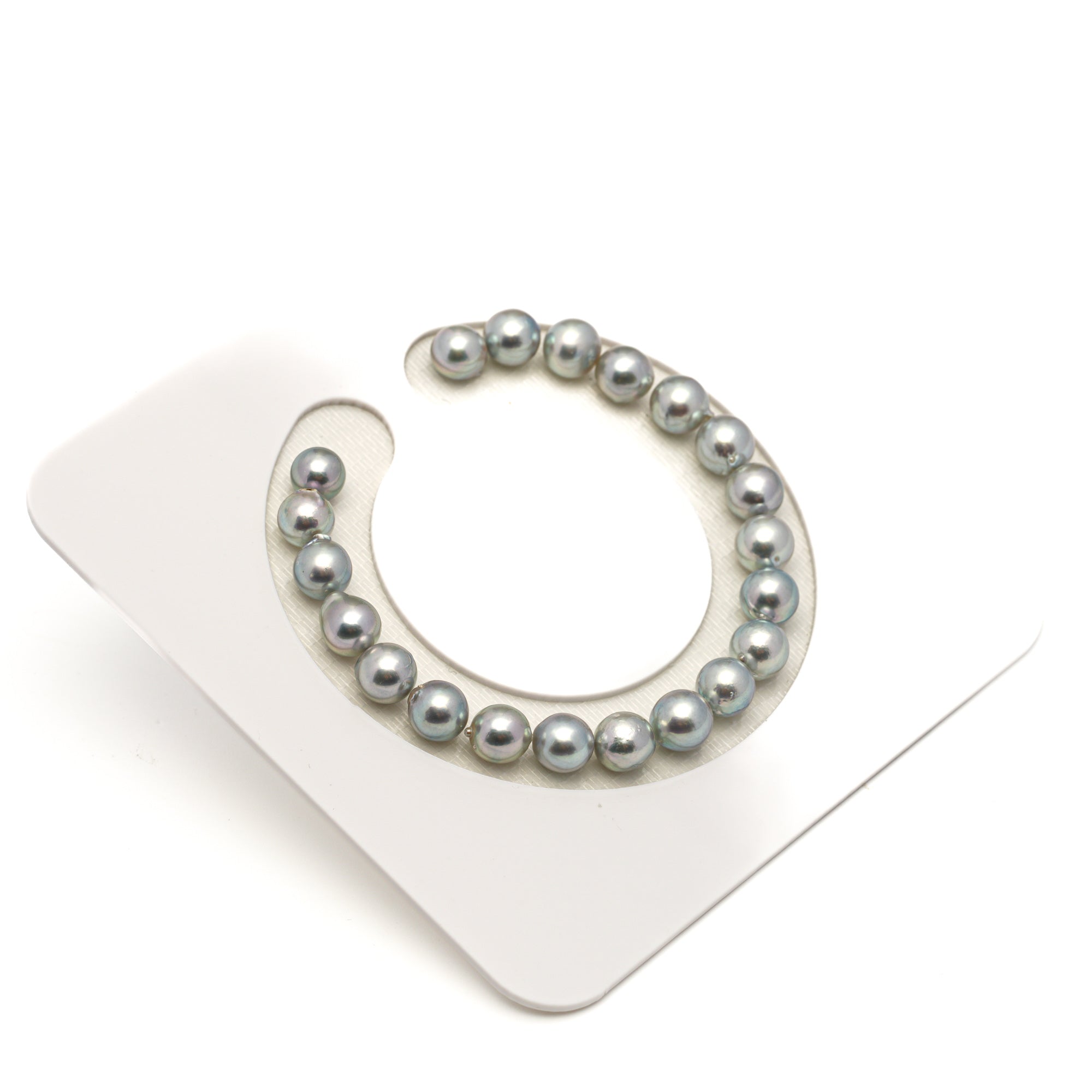 21pcs Akoya Pearl "High Luster" Silver Mix 7-7.8mm - SB/NR AA/AAA Quality Bracelet AKBR2395 CMA1