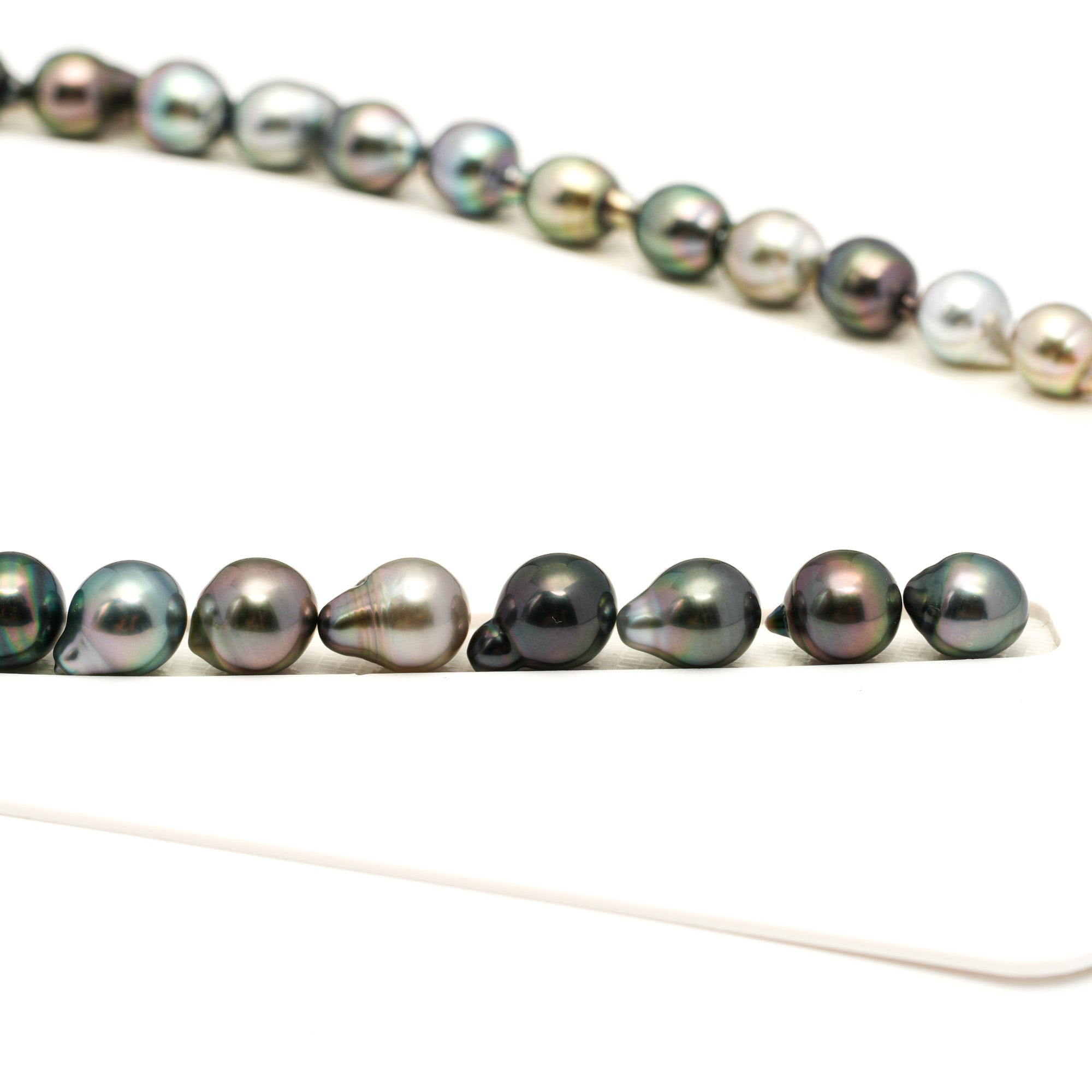 36pcs "High Luster" Multicolor 8-10mm - SB/CL AAA Quality Tahitian Pearl Necklace NL1788 LP2