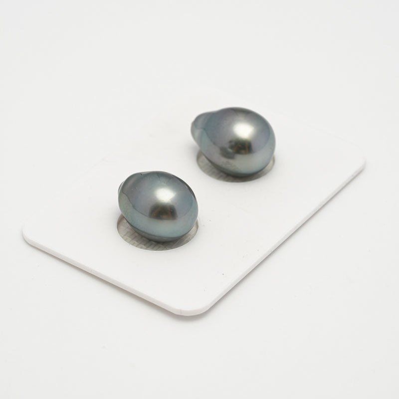 2pcs Light 10.5-10.6mm - SB AAA Quality Tahitian Pearl Pair ER1542 A101