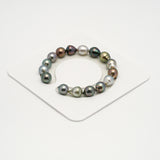 16pcs "High Luster" Multicolor 9-10mm - CL/SB AAA Quality Tahitian Pearl Bracelet BR2211 HL3