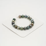 18pcs "High Luster" Multicolor 9-10mm - SB AAA/AA Quality Tahitian Pearl Bracelet BR2195 HL3