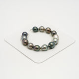 13pcs "High Luster" Multicolor 10-12mm - CL/SB AAA/AA Quality Tahitian Pearl Bracelet BR2188 HL3