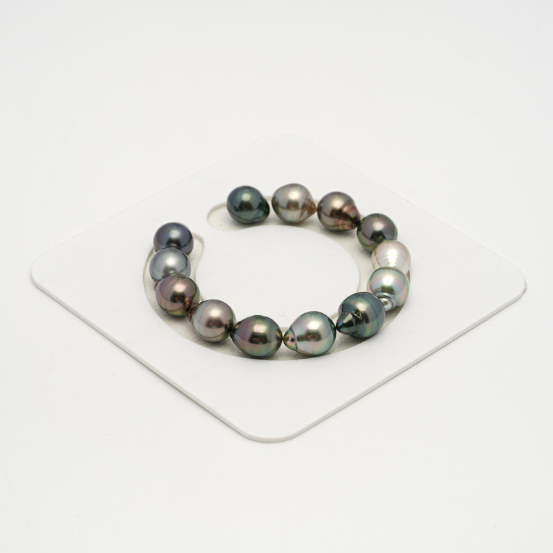 13pcs "High Luster" Multicolor 10-12mm - CL/SB AAA/AA Quality Tahitian Pearl Bracelet BR2188 HL3