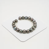 19pcs Olive Green 9-11mm - SR/NR AAA/AA Quality Tahitian Pearl Bracelet BR2216 OR10