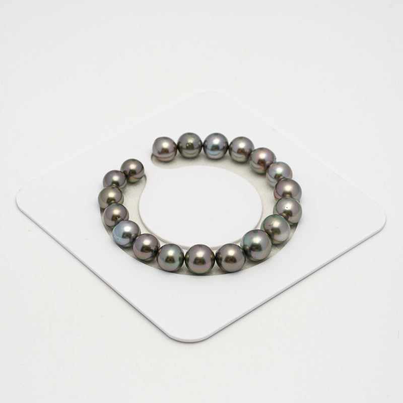 19pcs Olive Green 9-11mm - SR/NR AAA/AA Quality Tahitian Pearl Bracelet BR2216 OR10