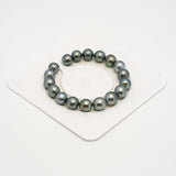 18pcs Blue 9-11mm - SR/NR AAA/AA Quality Tahitian Pearl Bracelet BR2226 OR10