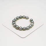 16pcs "High Luster" Silver Mix 9-11mm - SBQ AAA/AA Quality Tahitian Pearl Bracelet BR2237 HL3