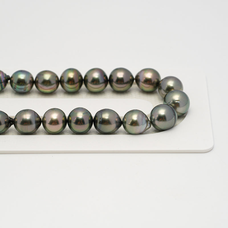 44pcs Green Mix 8-10mm - CL/SB AAA/AA Quality Tahitian Pearl Necklace NL1640 HL3