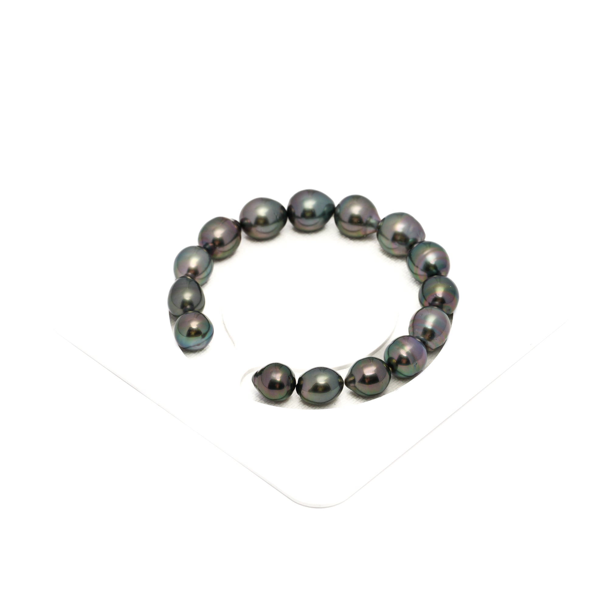 15pcs "High Luster" Green Mix 9-11mm - SB AAA Quality Tahitian Pearl Bracelet BR2301 HL4