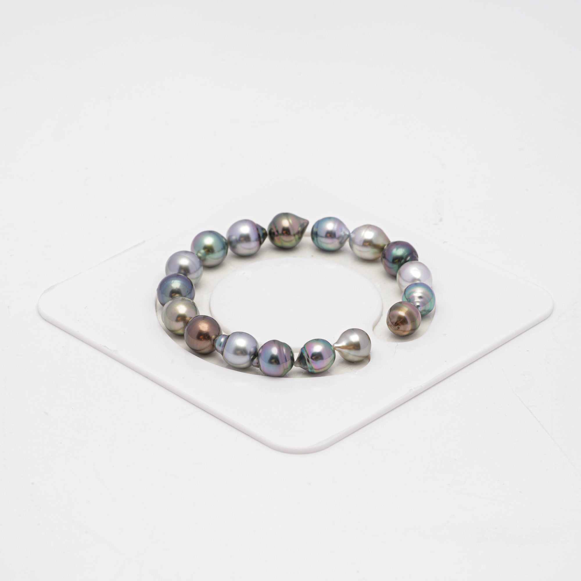 17pcs "High Luster" Multicolor 8-9mm - CL/SB AAA/AA Quality Tahitian Pearl Bracelet BR2014 OR7