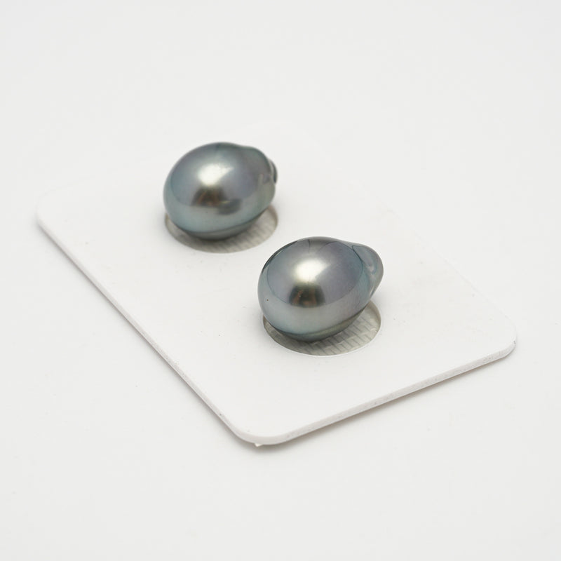 2pcs Light 10.5-10.6mm - SB AAA Quality Tahitian Pearl Pair ER1542 A101