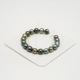 18pcs "High Luster" Multicolor 9-10mm - SB AAA/AA Quality Tahitian Pearl Bracelet BR2195 HL3