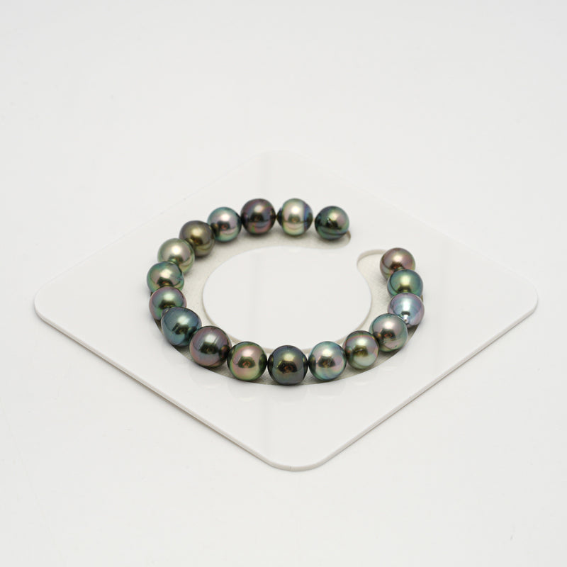 18pcs "High Luster" Multicolor 9-10mm - SB AAA/AA Quality Tahitian Pearl Bracelet BR2195 HL3