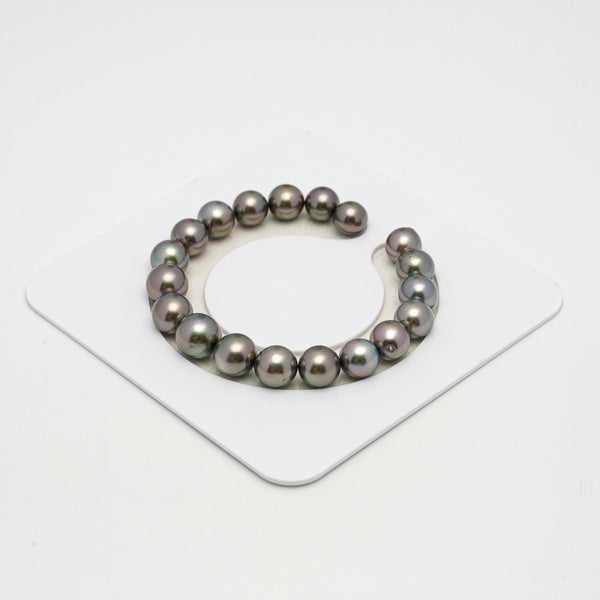 19pcs Olive Green 9-11mm - SR/NR AAA/AA Quality Tahitian Pearl Bracelet BR2216 OR10