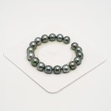 18pcs Blue 9-11mm - SR/NR AAA/AA Quality Tahitian Pearl Bracelet BR2226 OR10