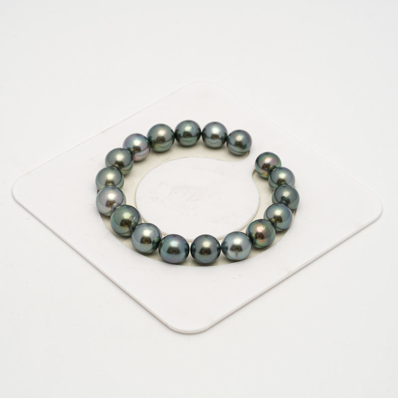 18pcs Blue 9-11mm - SR/NR AAA/AA Quality Tahitian Pearl Bracelet BR2226 OR10