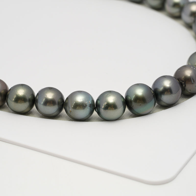 36pcs Light 11-13mm - SR/NR AA/A Quality Tahitian Pearl Necklace NL1627 THMIX3