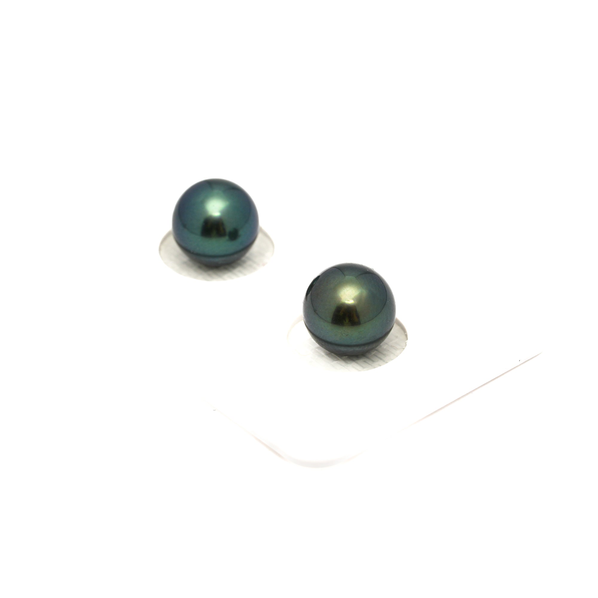 2pcs Blue Green 9.2-9.4mm - RSR AAA/AA Quality Tahitian Pearl Pair ER1769 OR13