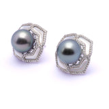 Elegant 925 Silver Tahitian Pearl Earrings. Ref:SHM907