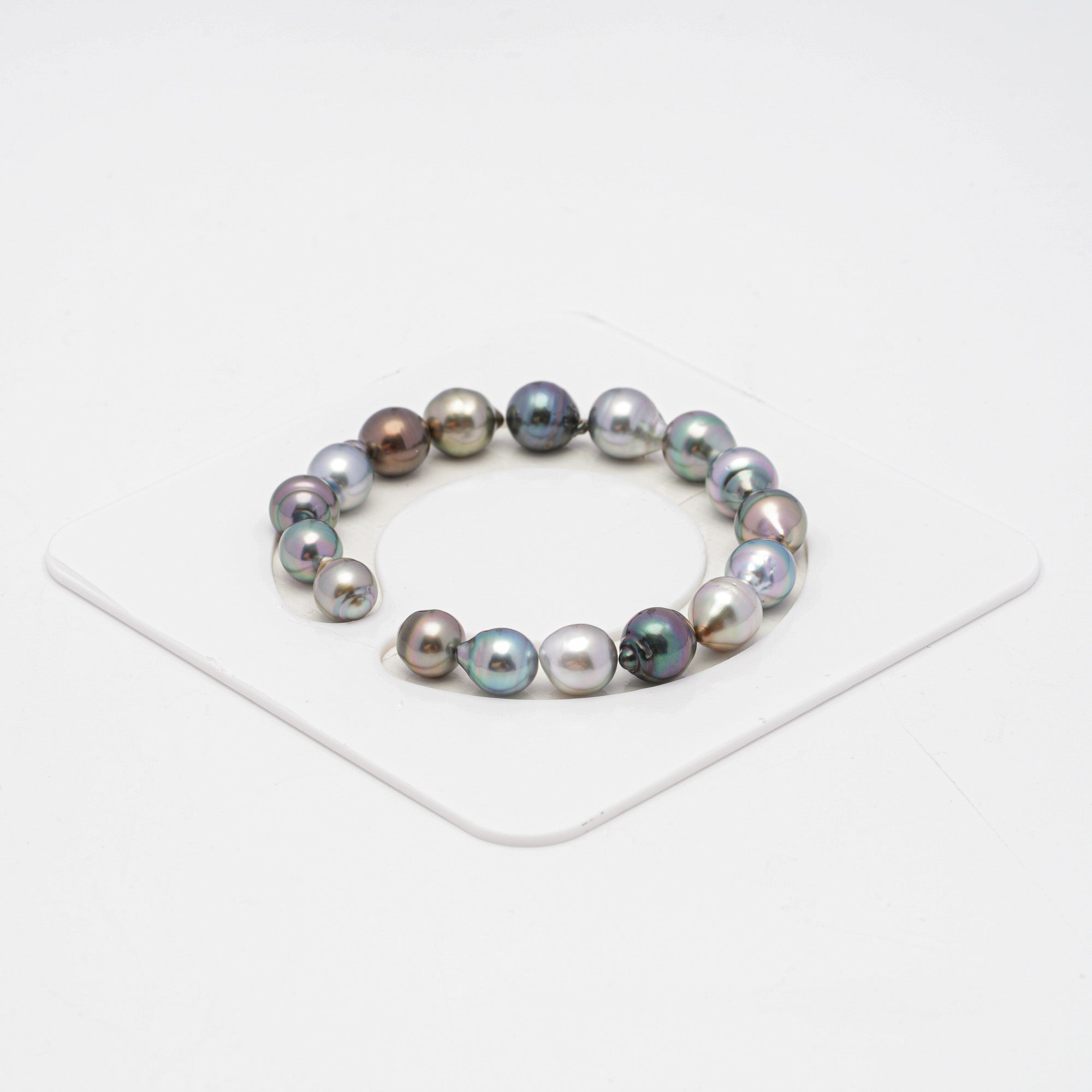 17pcs "High Luster" Multicolor 8-9mm - CL/SB AAA/AA Quality Tahitian Pearl Bracelet BR2014 OR7