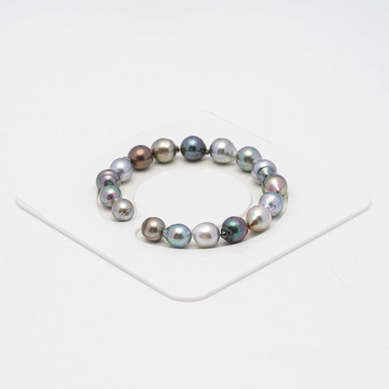17pcs "High Luster" Multicolor 8-9mm - CL/SB AAA/AA Quality Tahitian Pearl Bracelet BR2014 OR7