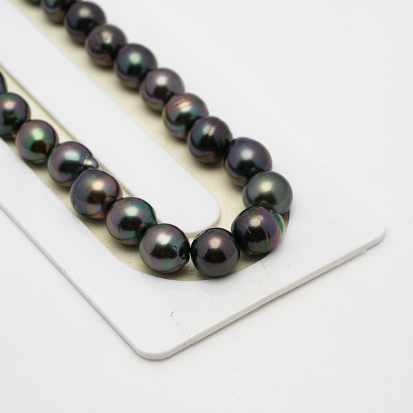 46pcs "Top Luster" Purple 8-10mm - SB AAA Quality Tahitian Pearl Necklace NL1511 THMIX2