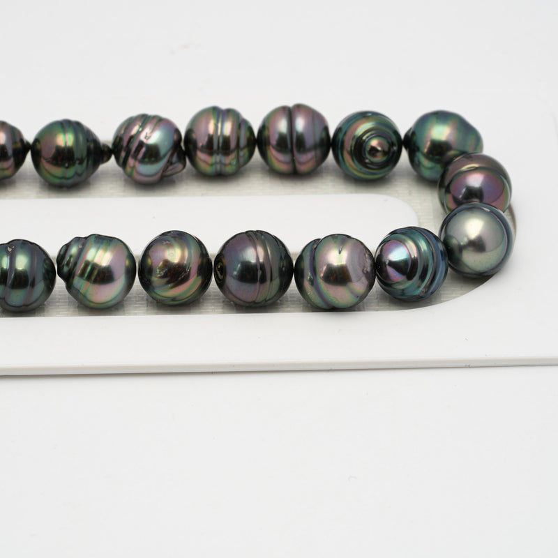 41pcs "High Luster" Multicolor 9-10mm - CL/SB AAA/AA Quality Tahitian Pearl Necklace NL1436 OR8