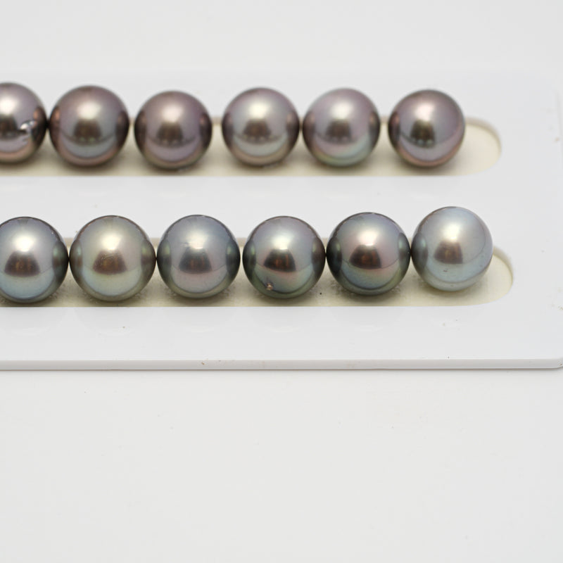 37pcs "High Luster" Light 11-13mm - SR/NR AAA Quality Tahitian Pearl Necklace NL1527