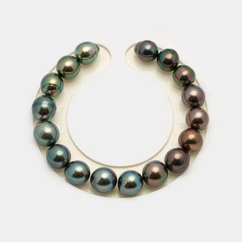 17pcs "High Luster" Green Cherry 9-10mm - SB AAA Quality Tahitian Pearl Bracelet BR2175 HL3